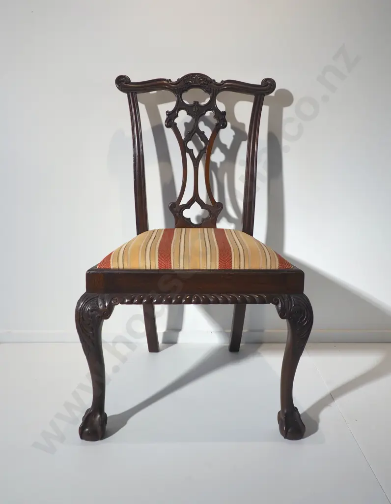 Antique Chippendale Style Chair w Ball & Claw Feet Image 1++