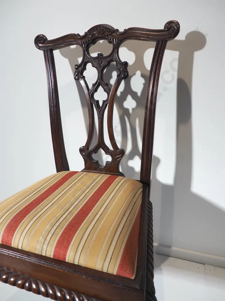 Antique Chippendale Style Chair w Ball & Claw Feet Image 1++