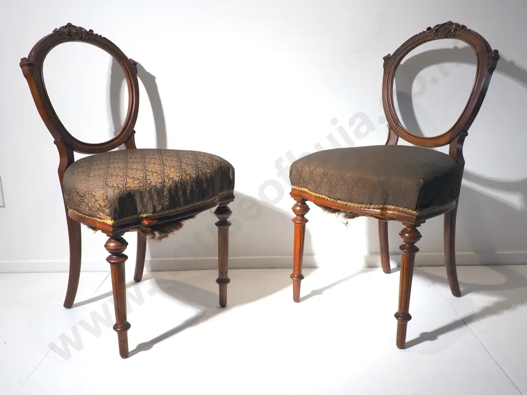 Pair of Victorian Balloon Back Chairs Image 1++
