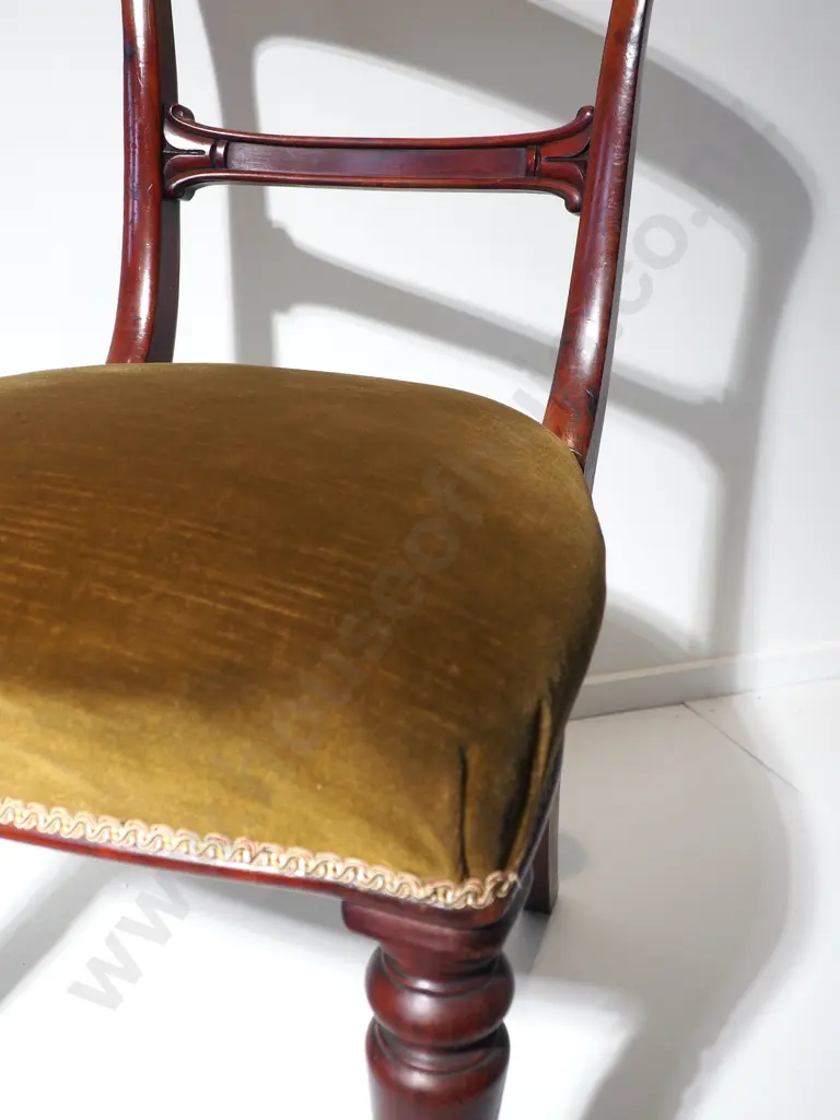 Four Antique Balloon Backed Dining Chairs Image 1++