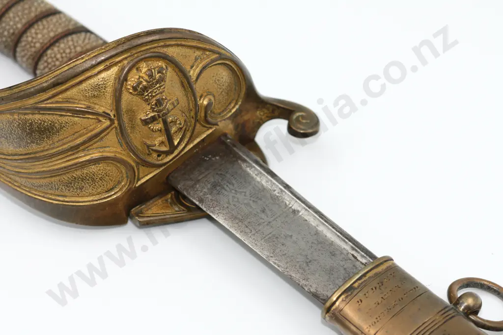 Royal Navy Pipe-back officer’s sword by Dudley of Portsmouth - 1827 Pattern Image 1++