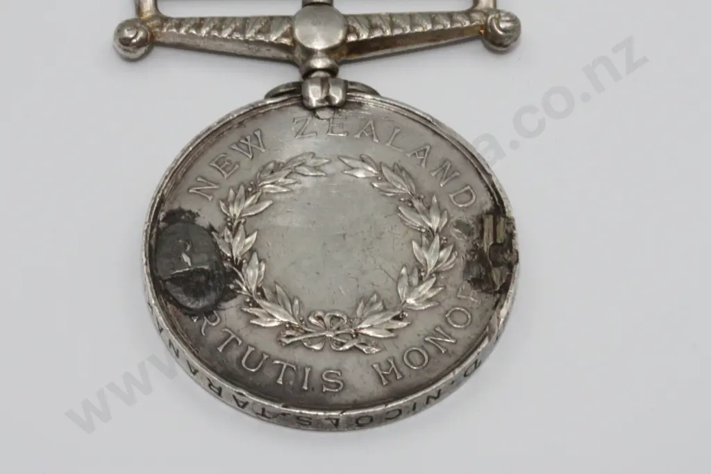 NZ War Medal to Serg D Nicols, Taranaki Militia Image 1++