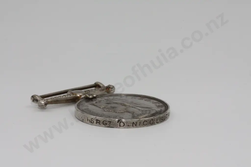 NZ War Medal to Serg D Nicols, Taranaki Militia Image 1++