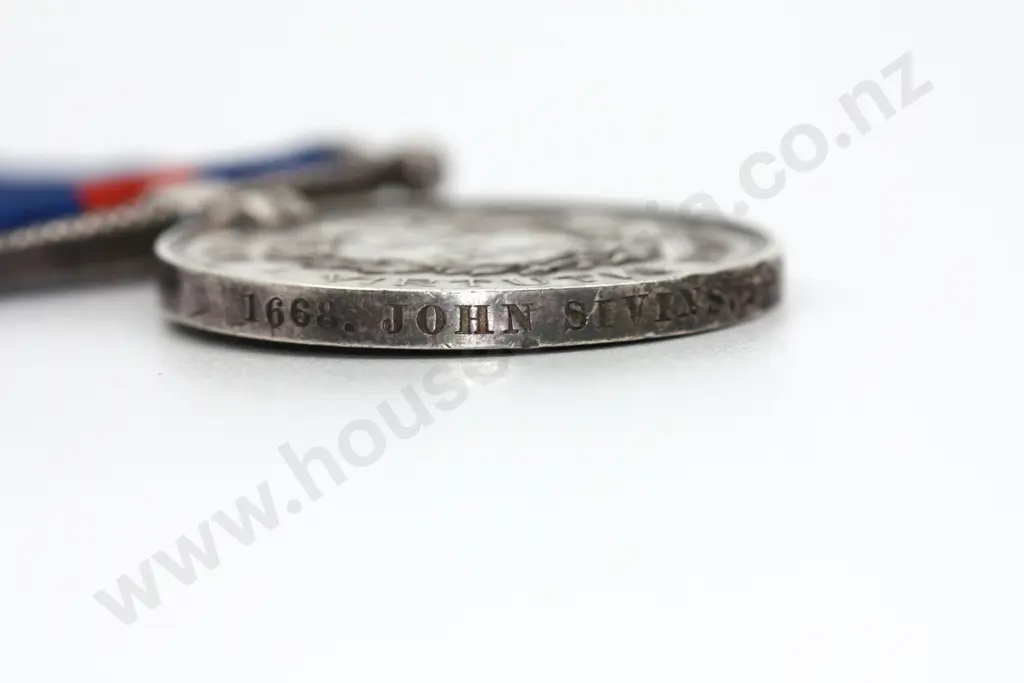 NZ War Medal to 1668 John Sivins, 2nd Batt, 14th Reg. Image 1++