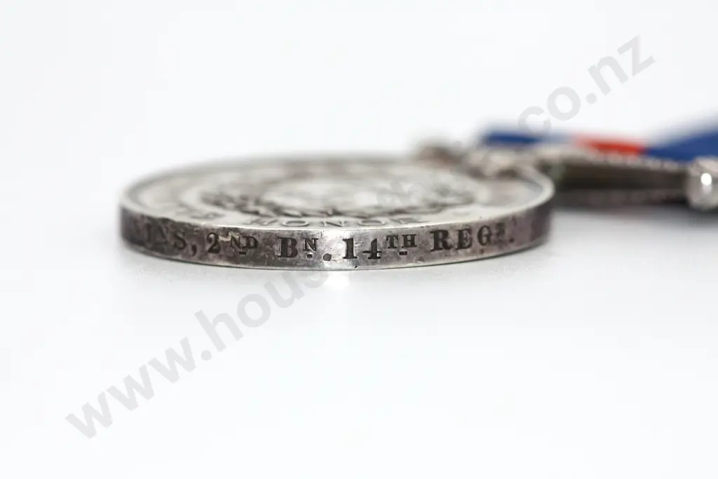 NZ War Medal to 1668 John Sivins, 2nd Batt, 14th Reg. Image 1++