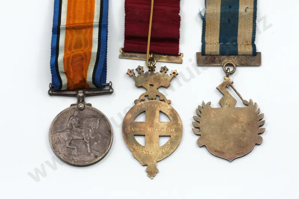NZEF BWM and Masonic medals to 26737 Armstead Image 1++