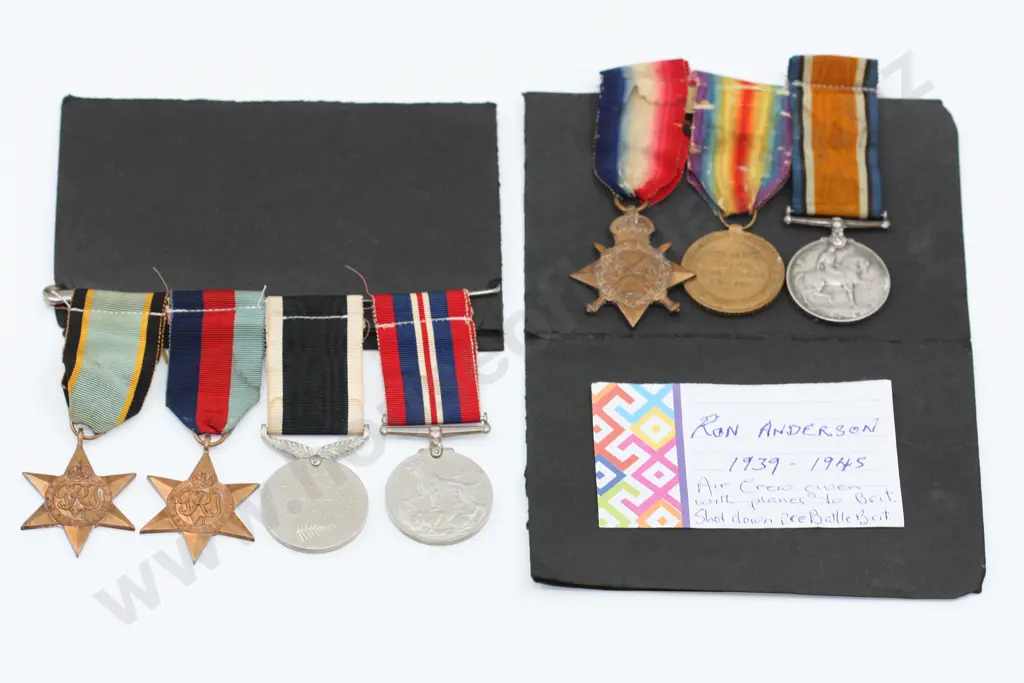 Ron Anderson KIA WW2 Group + Fathers J Anderson RN Trio Image 1++