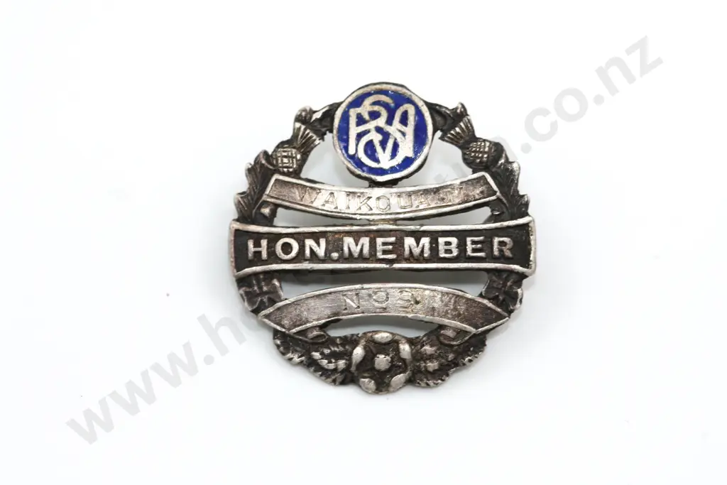 Waikouiti Hon Member Sterling Silver Badge RSVA  Image 1++