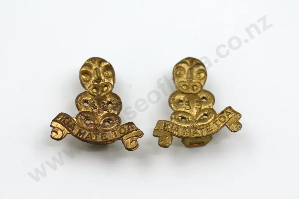 WW1 NZ Kia Mate Toa Cap Badges (2) Image 1++