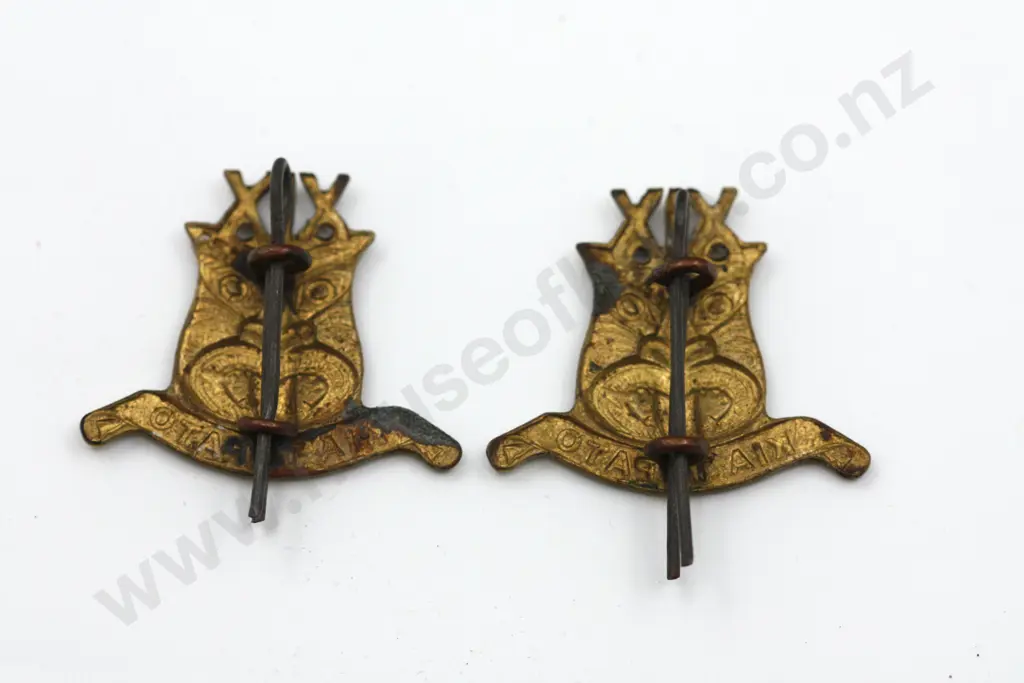 WW1 NZ 19th Reinforcements Collar Badges (2) Image 1++