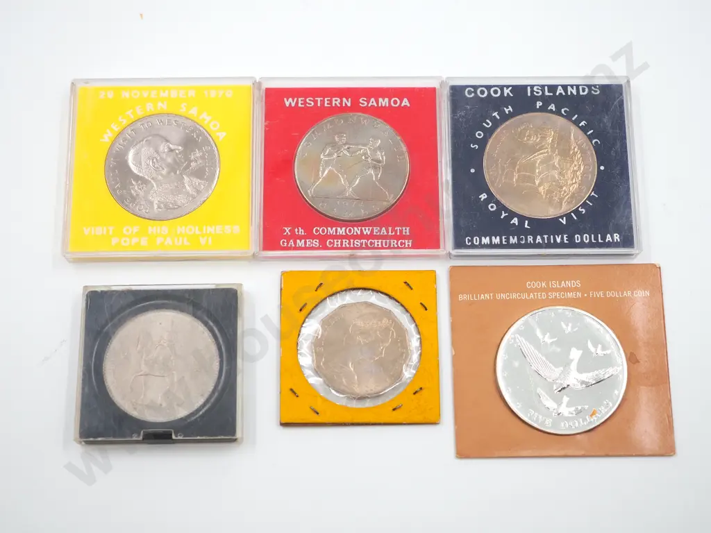 11 Assorted Western Samoa Commemorative Dollars in Capsules Image 1++