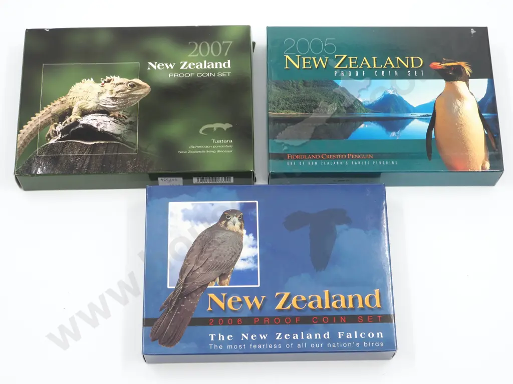 3 New Zealand proof Sets Total CV $485 NZD Image 1++