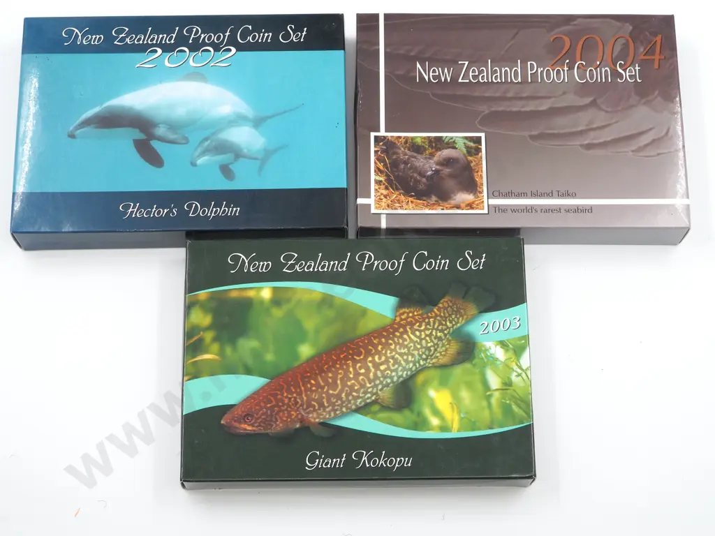 3 New Zealand proof Sets Total CV $525 NZD Image 1++