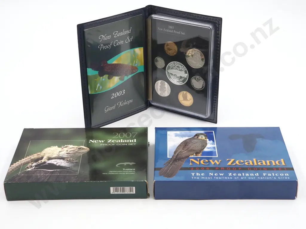 3 New Zealand Proof Sets Total CV $485 NZD Image 1++