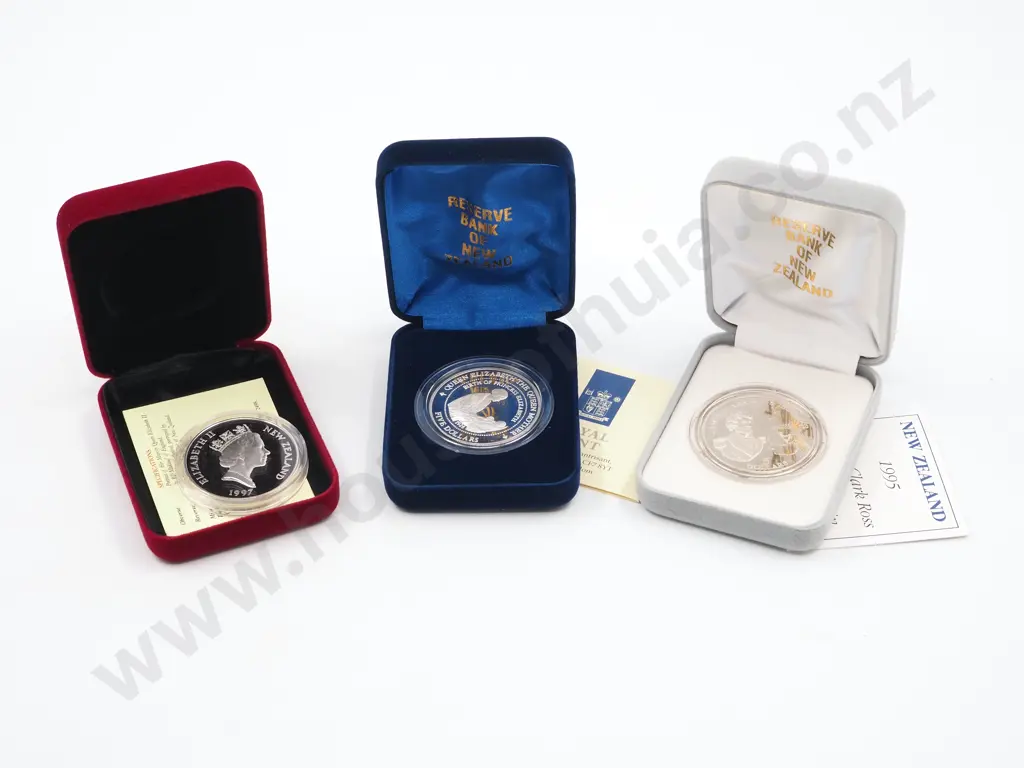 1994/95/97 Sterling Silver Proof Coins NZ  Image 1++