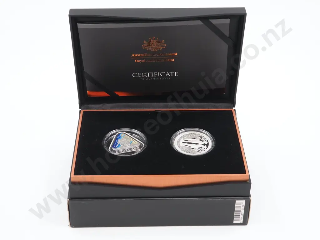 New Zealand 2015 Anzac 2 Coin Silver Proof Set, CV $750 NZD Image 1++