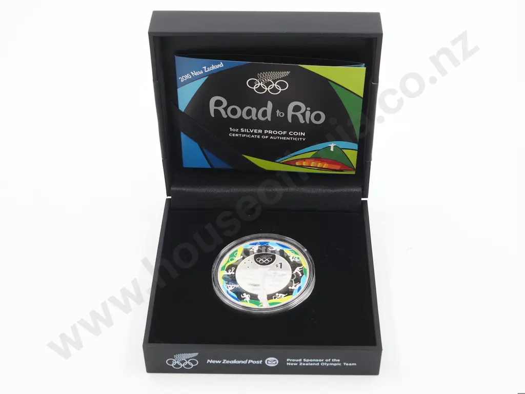 2016 New Zealand Road to Rio Silver Proof Coin Image 1++