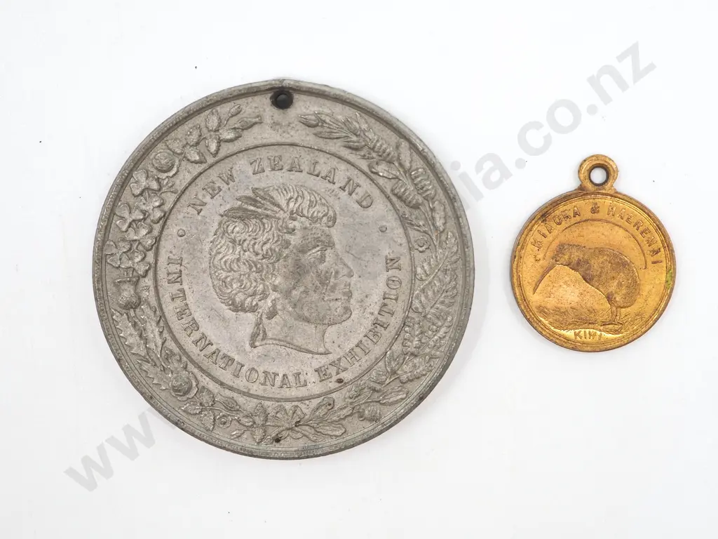 Two New Zealand Commemorative Exhibition Medalettes Image 1++