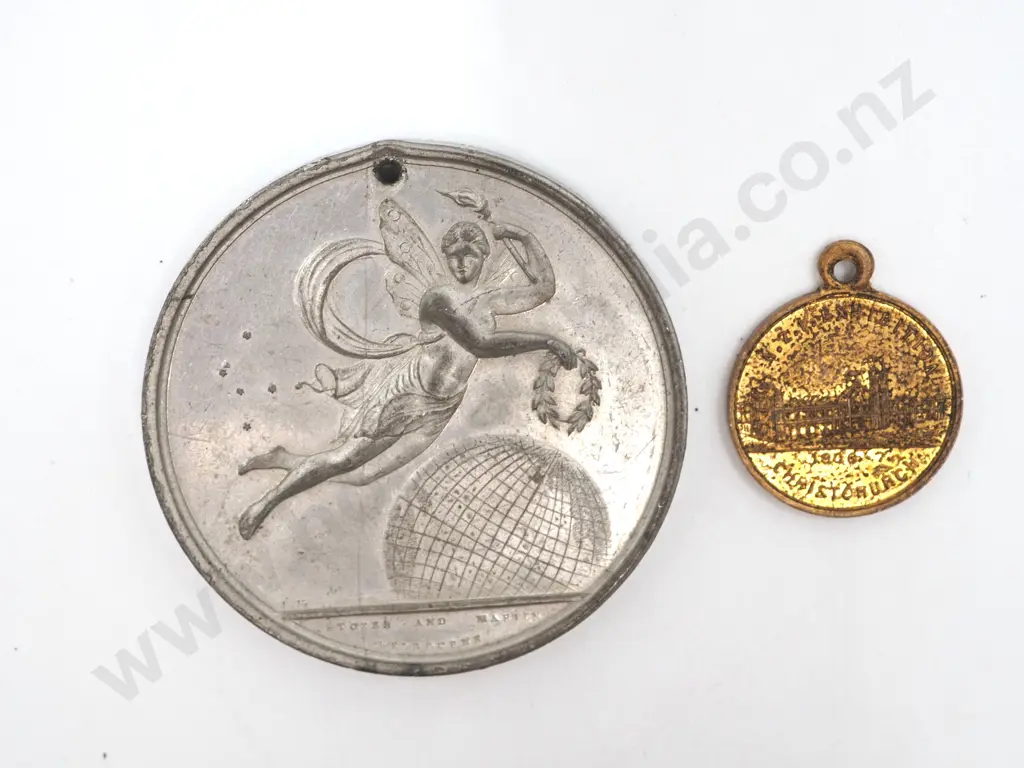 Two New Zealand Commemorative Exhibition Medalettes Image 1++