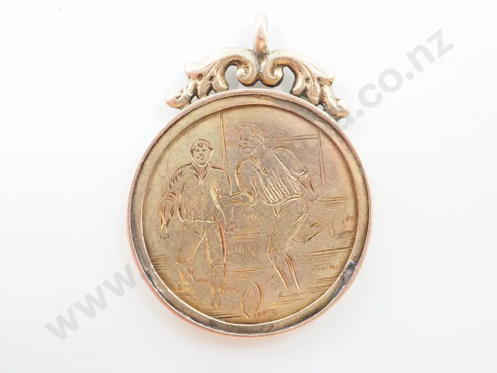 9ct Gold Tapanui Football Tounament to C. Ellis 1907 Image 1++