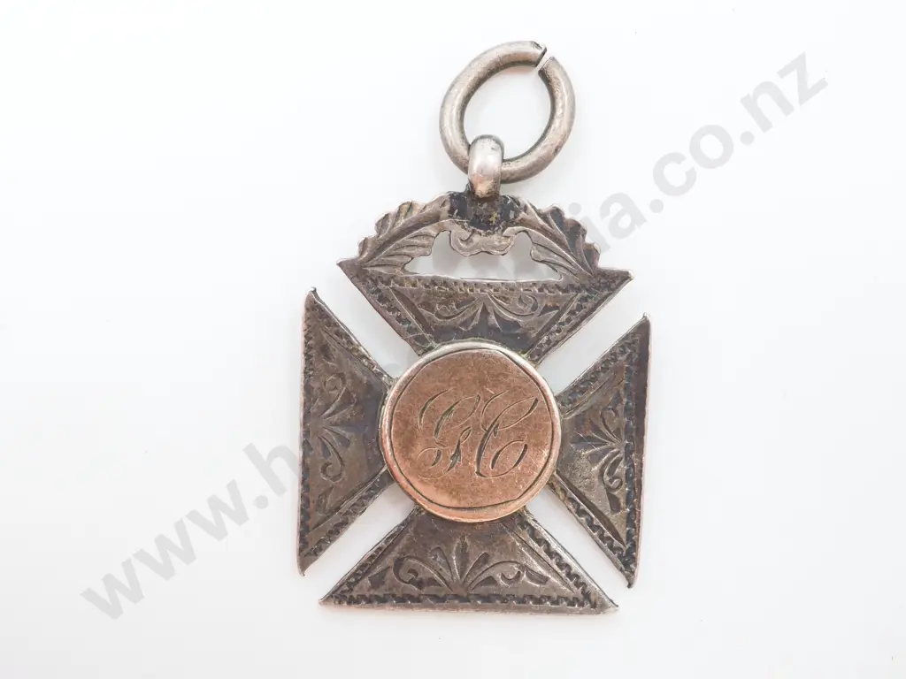Sterling Silver & 9ct Gold 1st Prize Fob medal for Arthur Street School: Relay Image 1++
