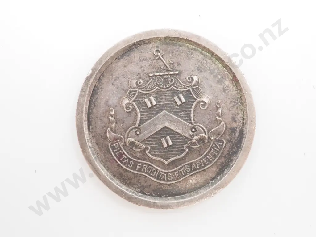 1923 Sterling Silver Nelson College Prize Medal: Awarded to E Wills who was head boy Image 1++