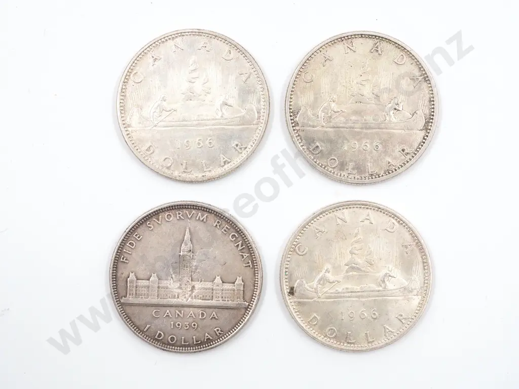 Four Silver Canadian Dollar Coins  Image 1++