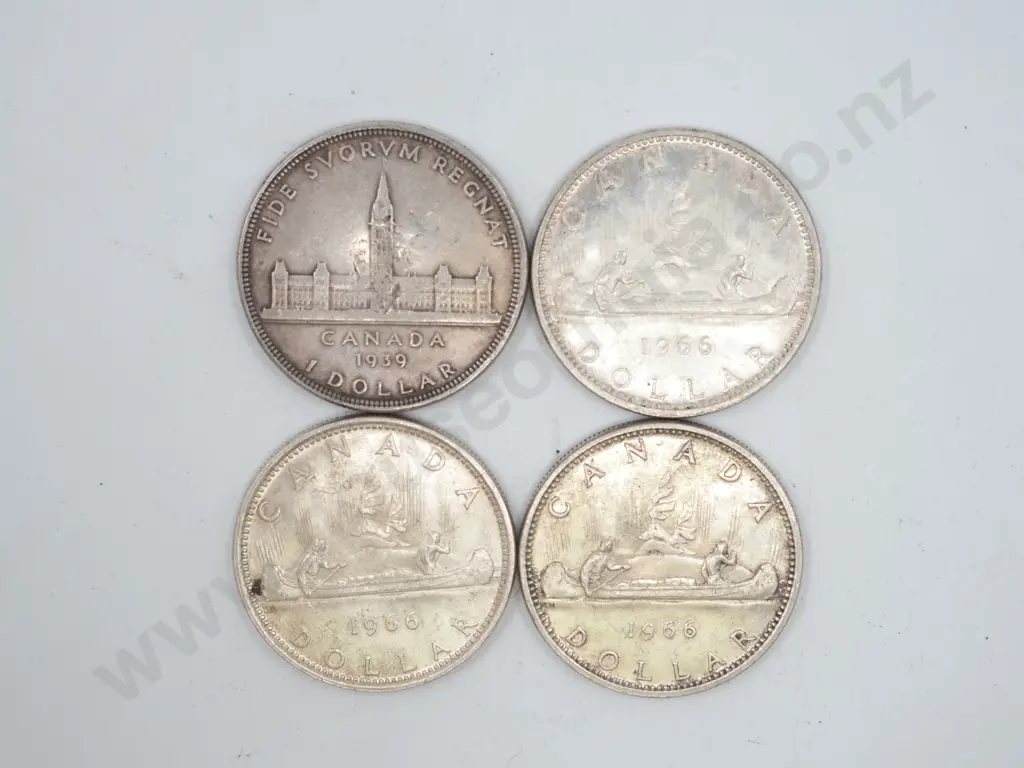 Four Silver Canadian Dollar Coins  Image 1++