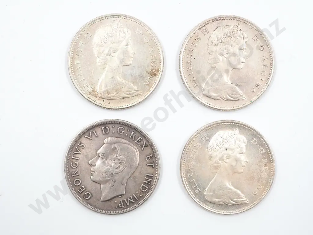 Four Silver Canadian Dollar Coins  Image 1++