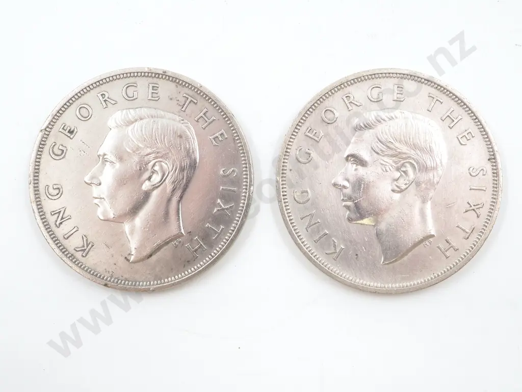 Two New Zealand 1949 Crowns - Better Grades Image 1++