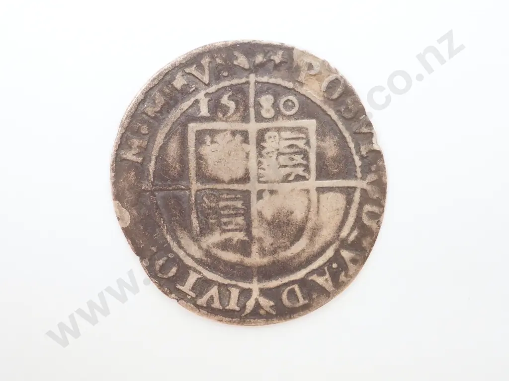 1580 United Kingdom Elizabeth I Sixpence Image 1++