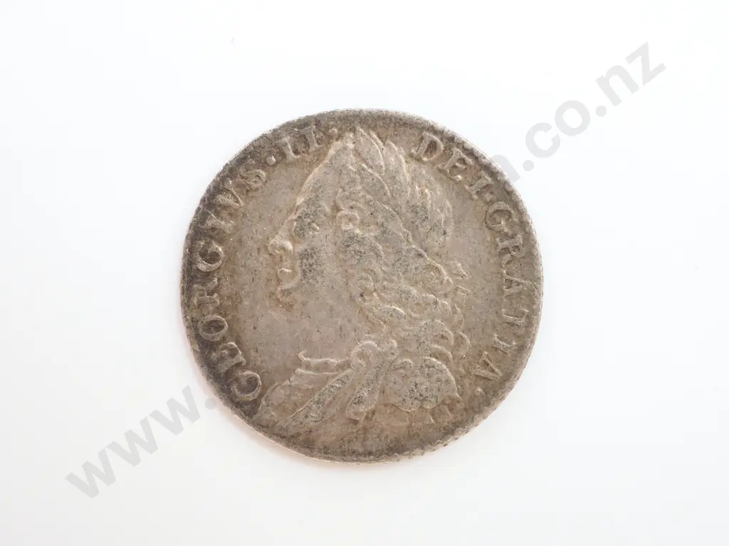 1758 United Kingdom Sixpence Image 1++