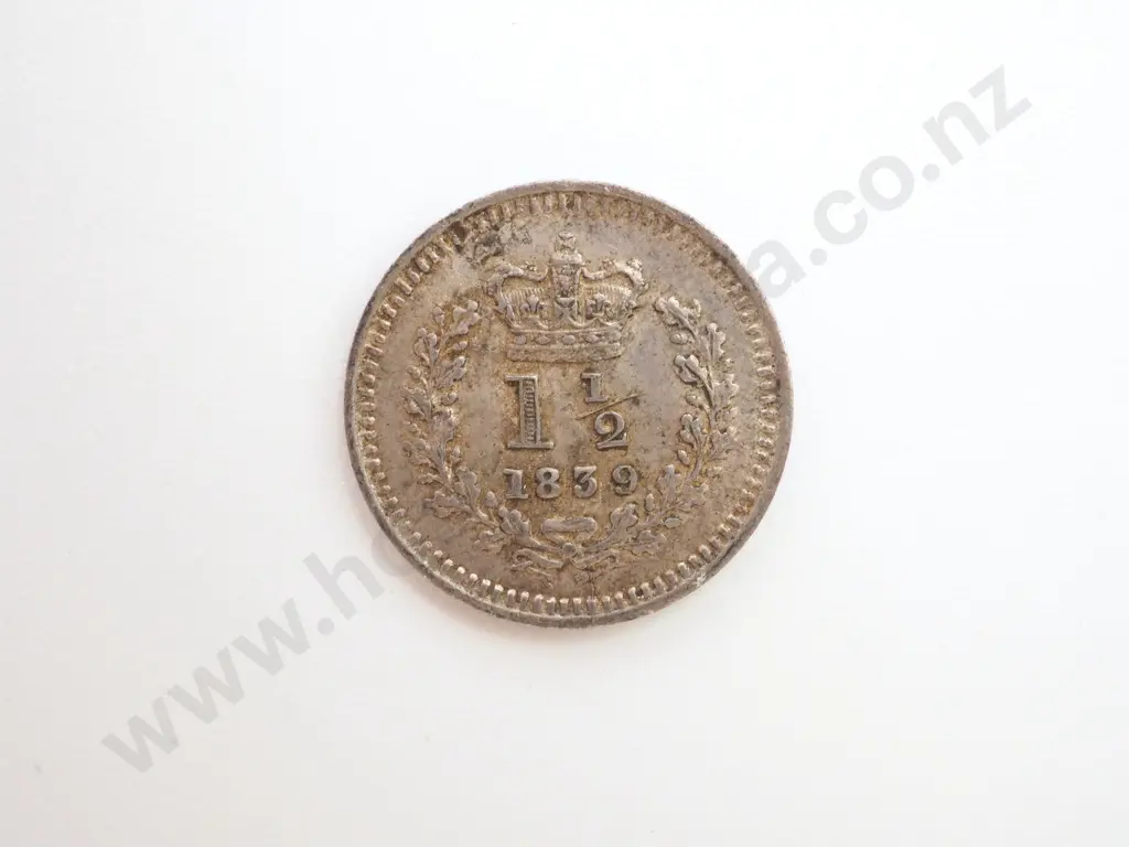 1839 United Kingdom 1&1/2 Pence  Image 1++