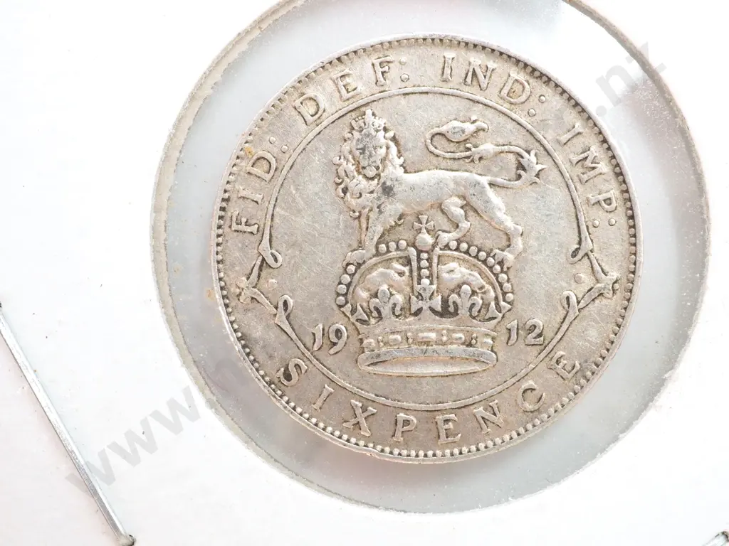 1912 United Kingdom Sixpence Image 1++