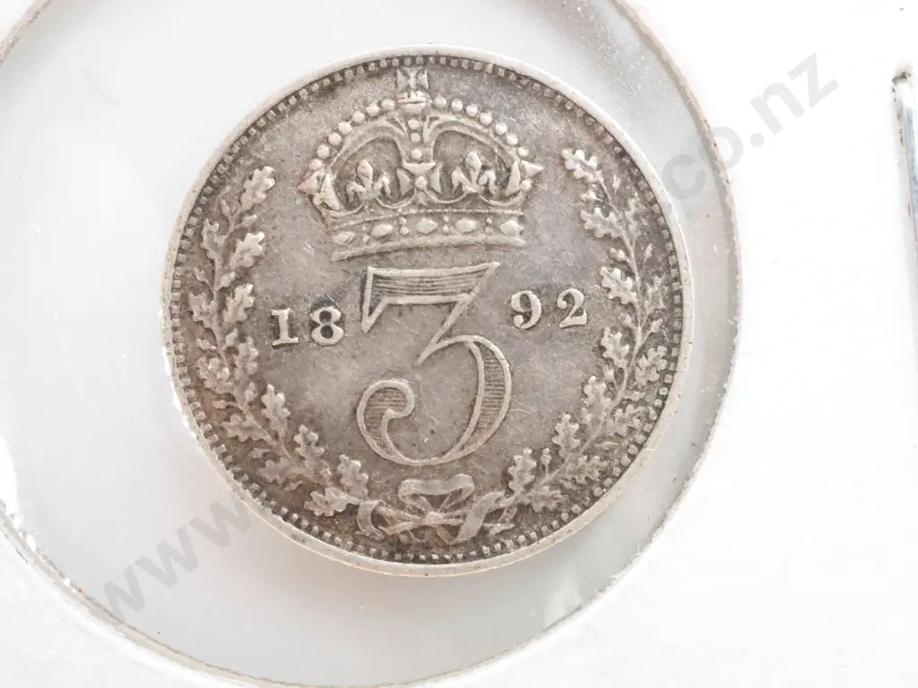 1892 United Kingdom Threepence Image 1++