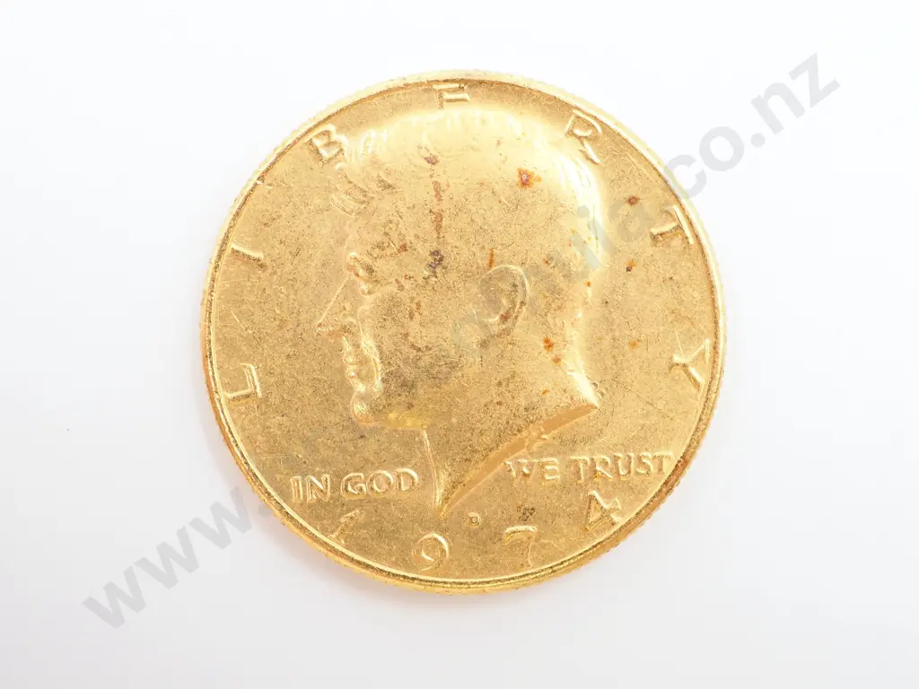 1974-D United States of America Half Dollar: Gold Plated Image 1++