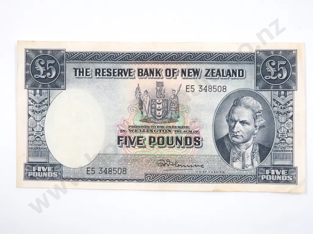 New Zealand Five Pound Banknote: Fleming Image 1++