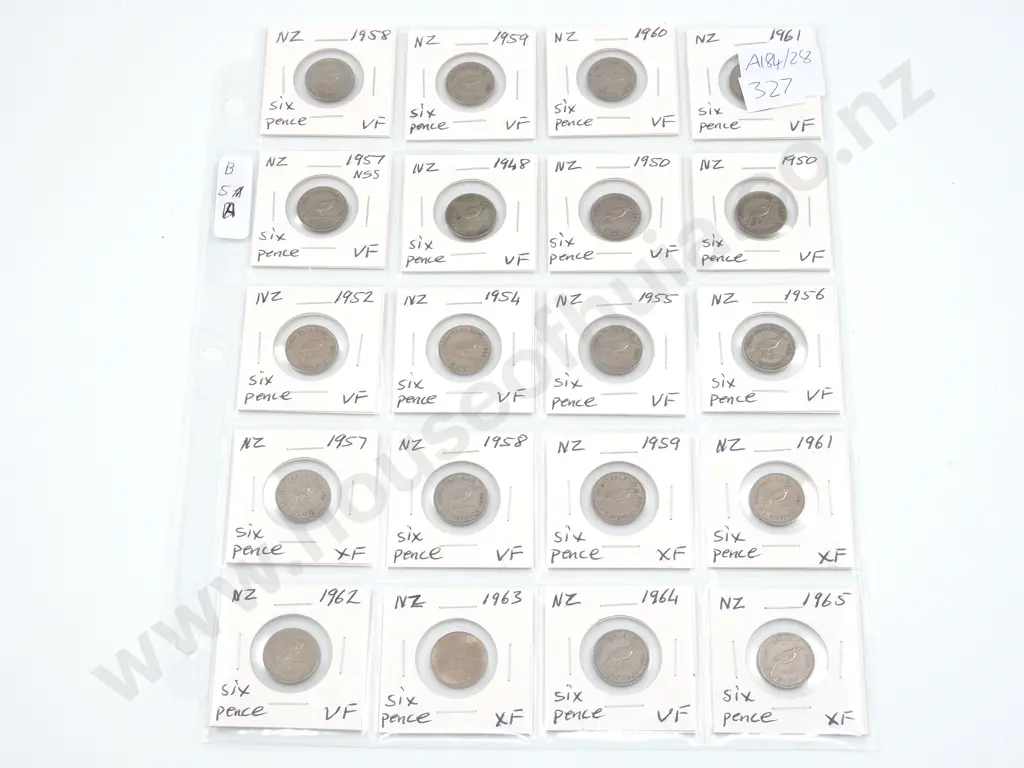 Twenty Graded New Zealand Sixpence Coins Image 1++
