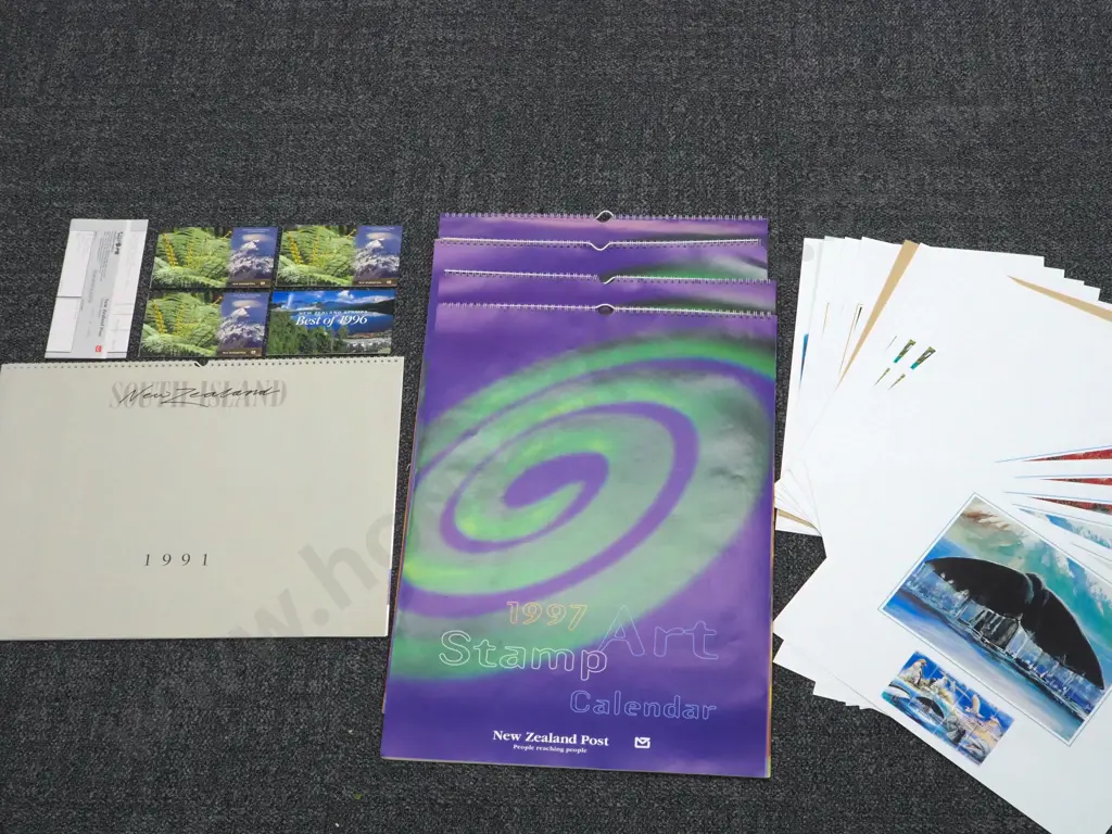 Collection of NZ Stamp Calendars & Stamps Image 1++