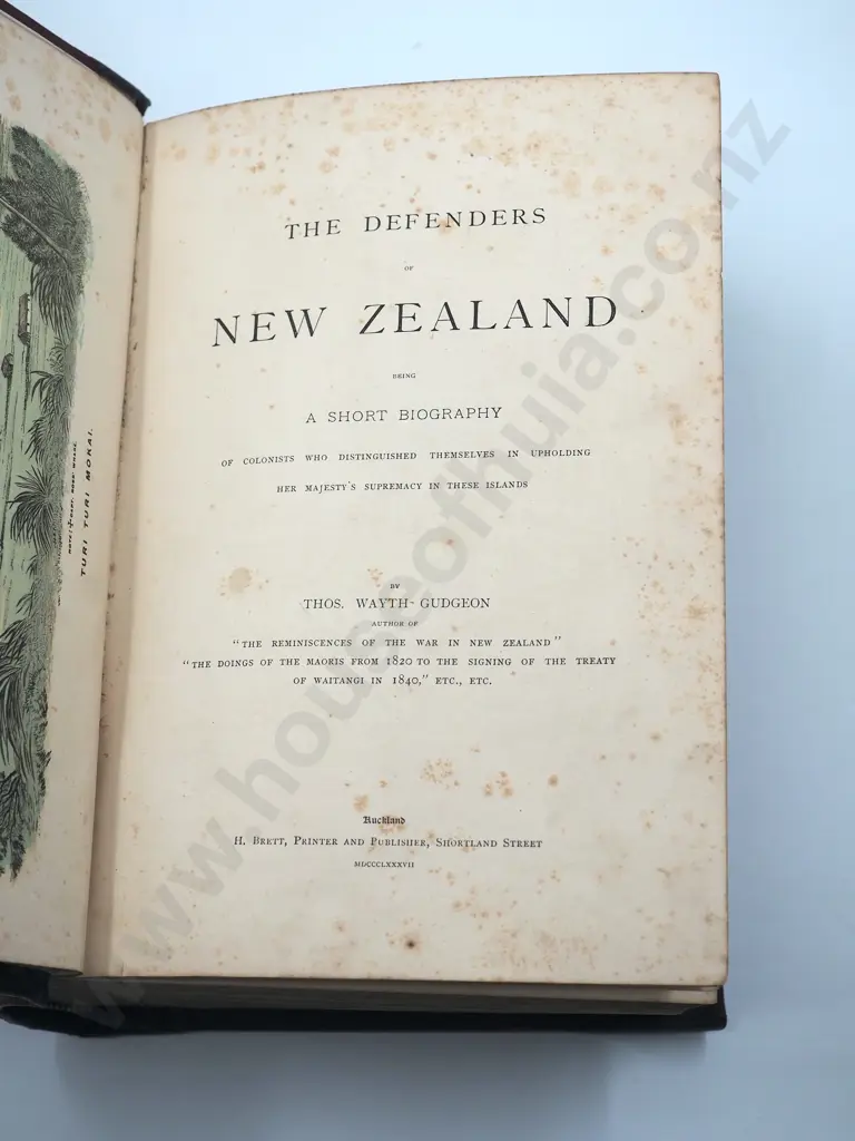 Defenders of New Zealand & Maori History of the War: Thomas Wayth Gudgeon 1887 Published in Auckland Image 1++