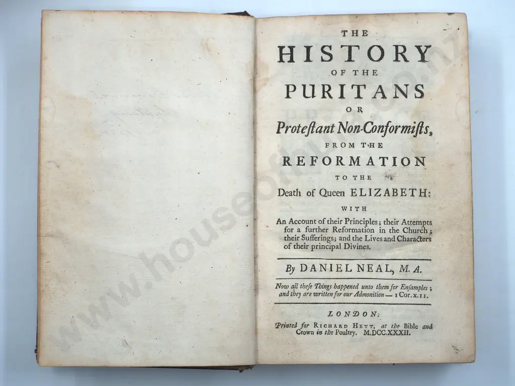 1732 Edition in Three Volumes, The History of the Puritans: Daniel Neal  Image 1++