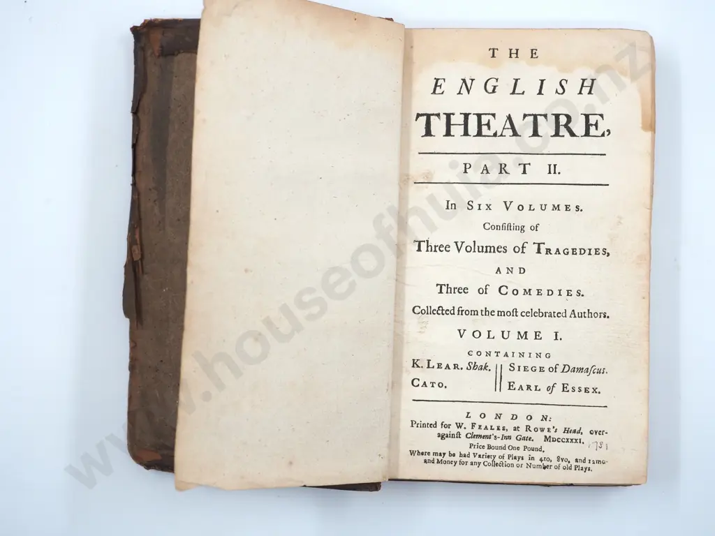Volume II The English Theatre 1731 William Shakespeare Image 1++