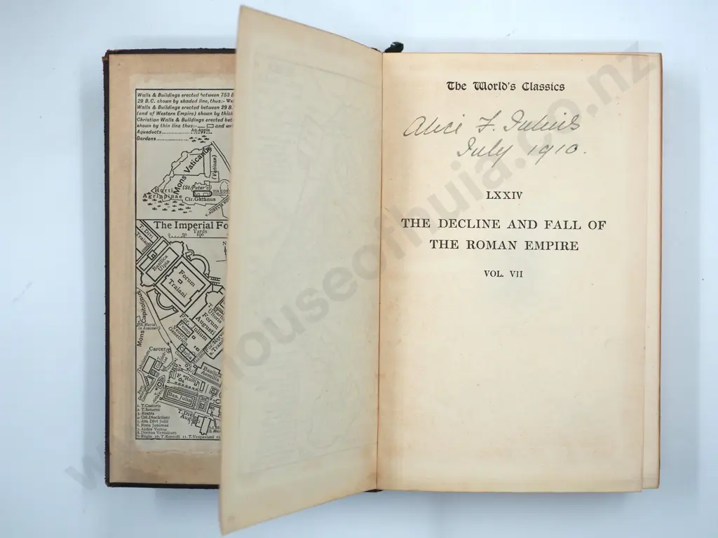 From the Library of Churchill Julis, the First Archbishop of New Zealand: Gibbons Roman Empire in 7 Volumes  Image 1++