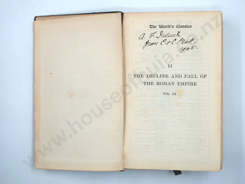 From the Library of Churchill Julis, the First Archbishop of New Zealand: Gibbons Roman Empire in 7 Volumes  Image 1++