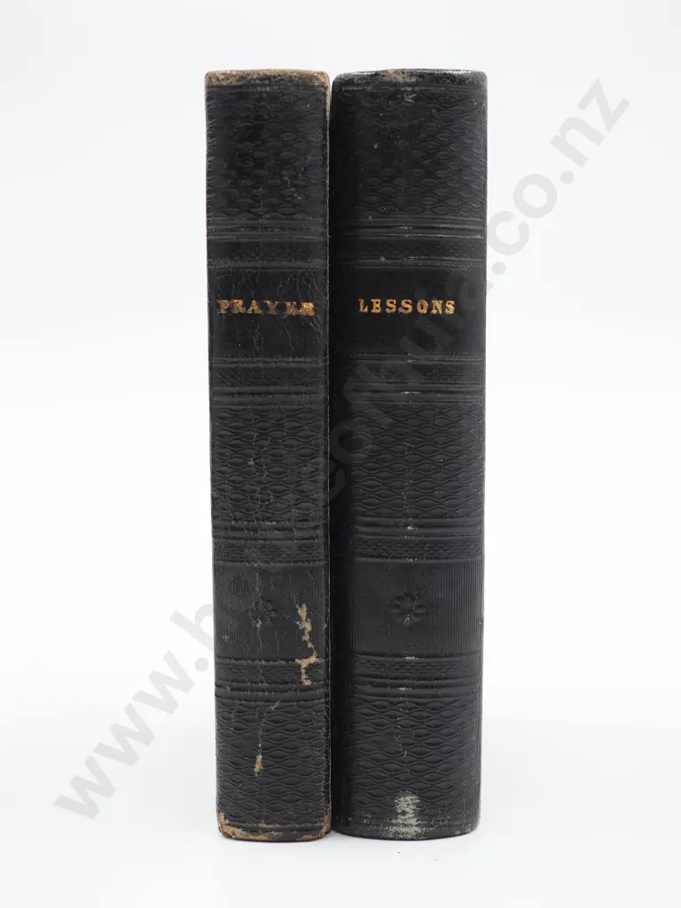 Two English Religious Books in Original Leather Folder 1840's Image 1++