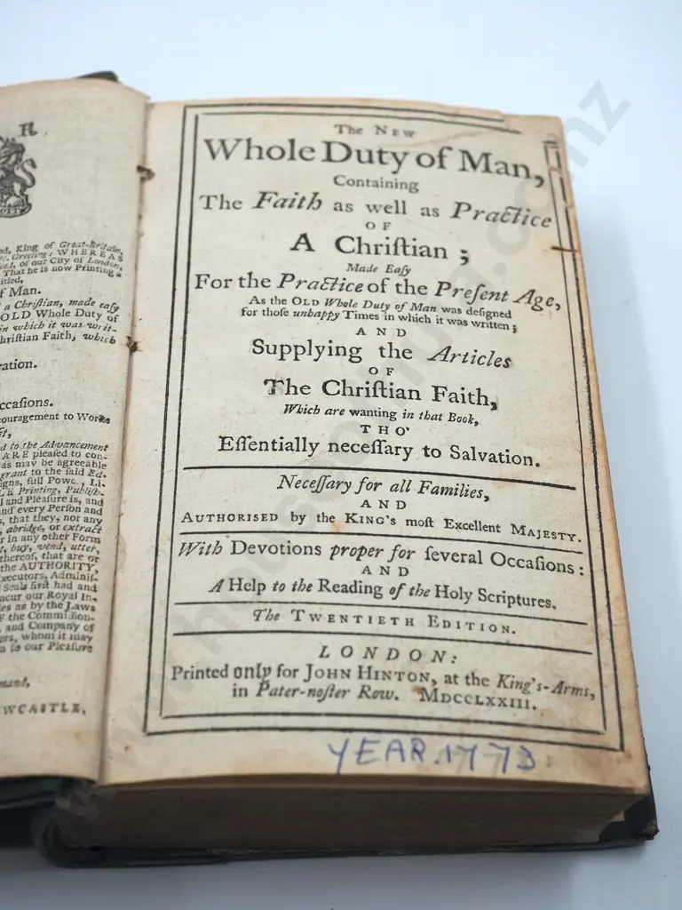 The Whole Duty of Man: 1773 Edition  Image 1++