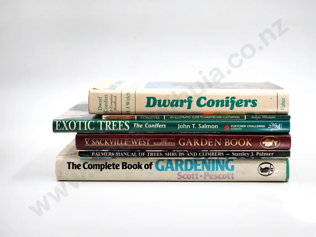 Lot of Six Books on New Zealand Gardening including Conifers Image 1++