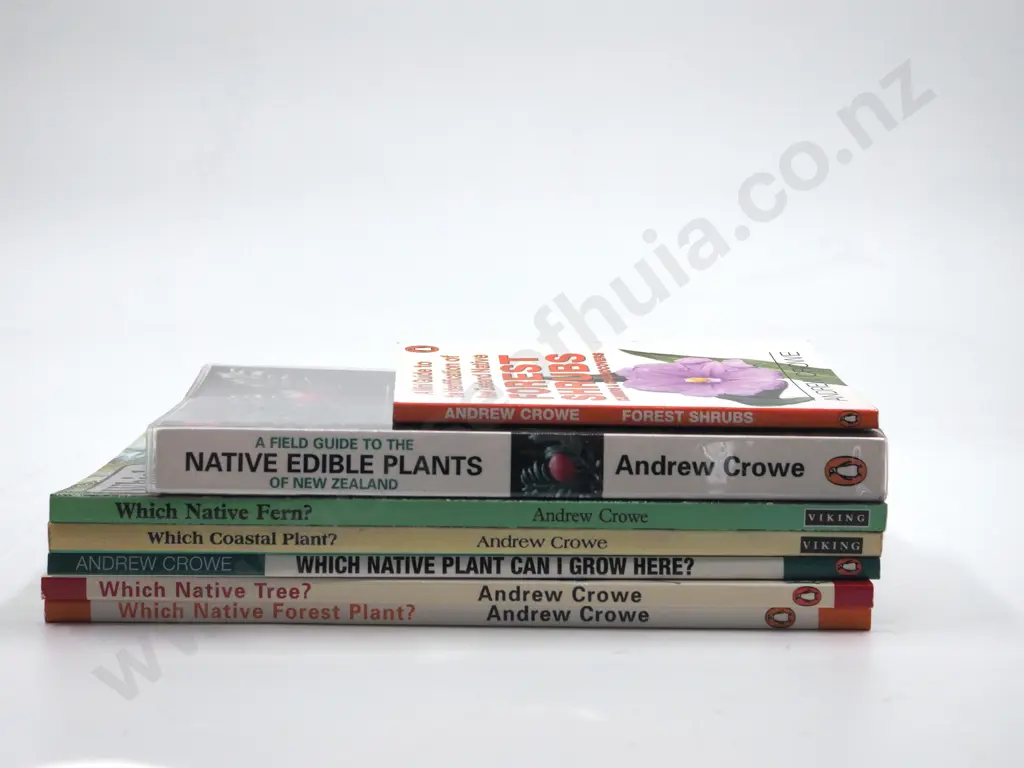 Lot of Seven Books on New Zealand Natives by Andrew Crowe Image 1++