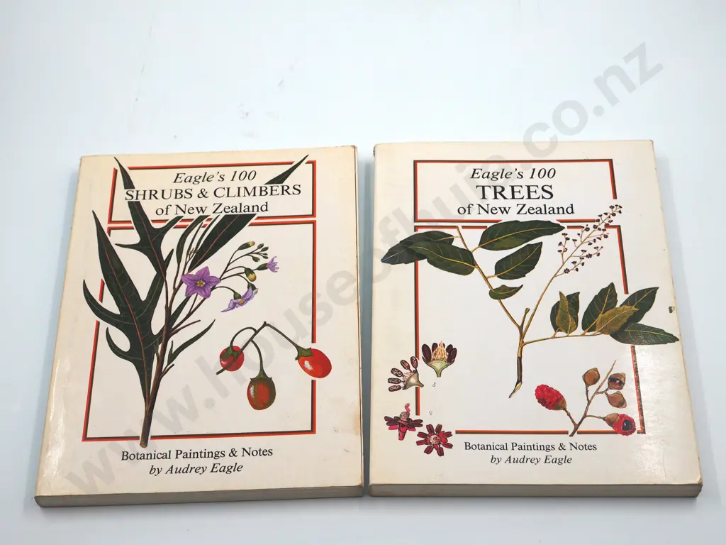 Lot of Two "Eagle's 100", Trees of New Zealand and Shrubs and Climbers of New Zealand : Audrey Eagle Image 1++