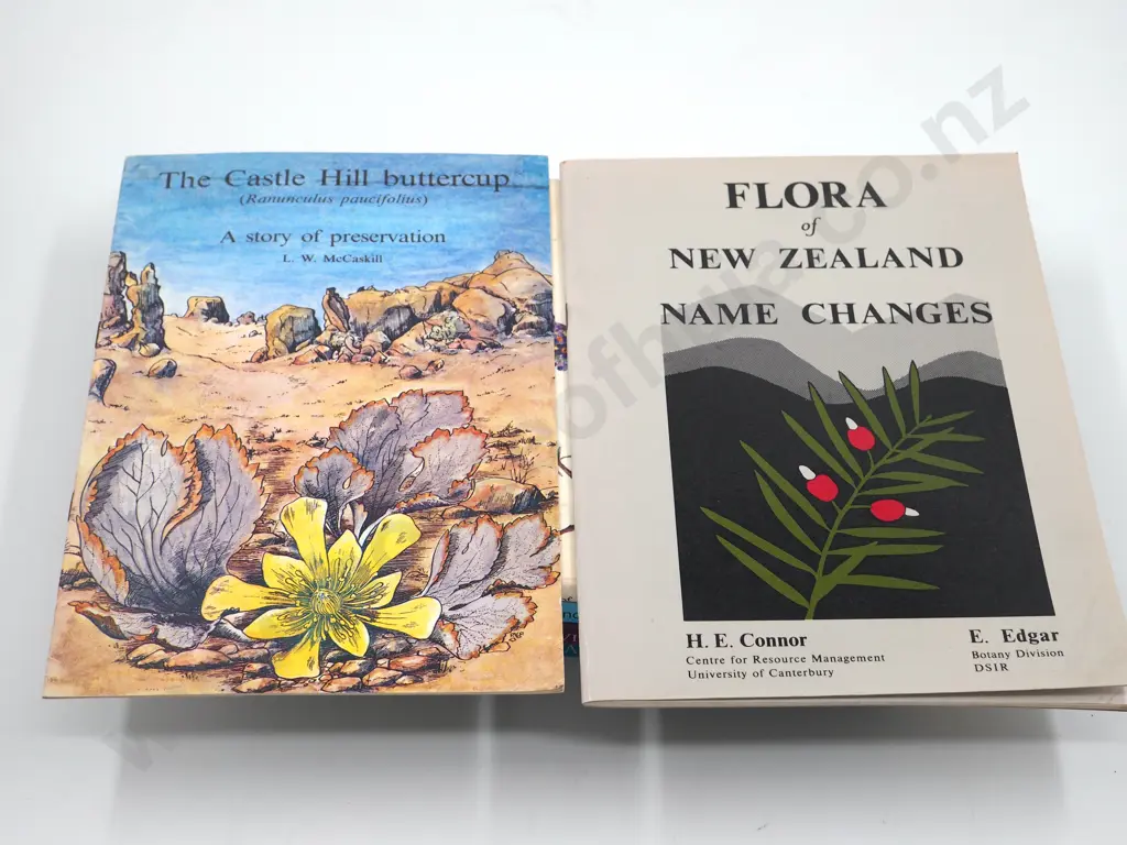 Lot of Six Books Relating to Mainly New Zealand Mountain Plants and Flowers - Rare and Endangered Image 1++